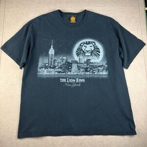 Disney‎ Lion King T-Shirt Men's XL Black Broadway New York Skyline Graphic Tee
